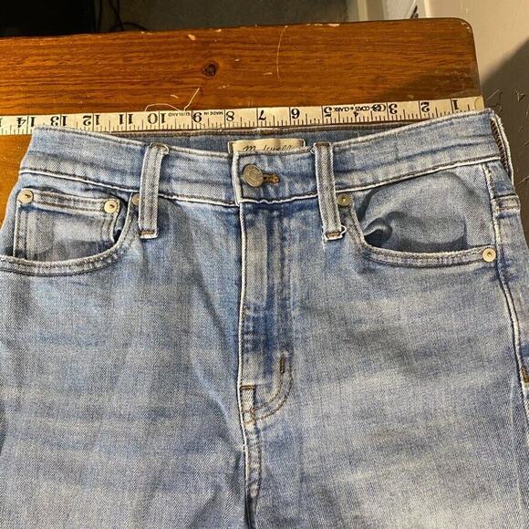 Madewell Womens High Rise Crop Boyjean Sz 23‎ Light Wash Distressed Raw Hem - Picture 10 of 12
